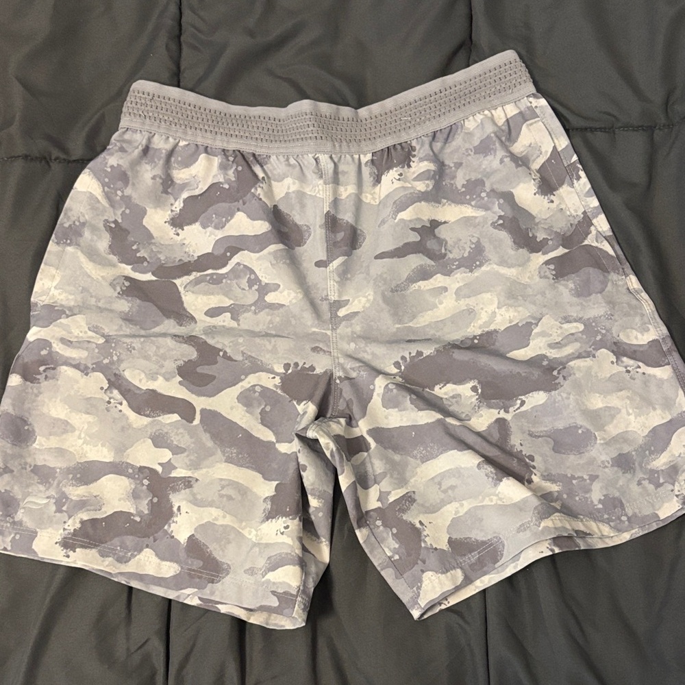 Fabletics Gray Camo Athletic Shorts